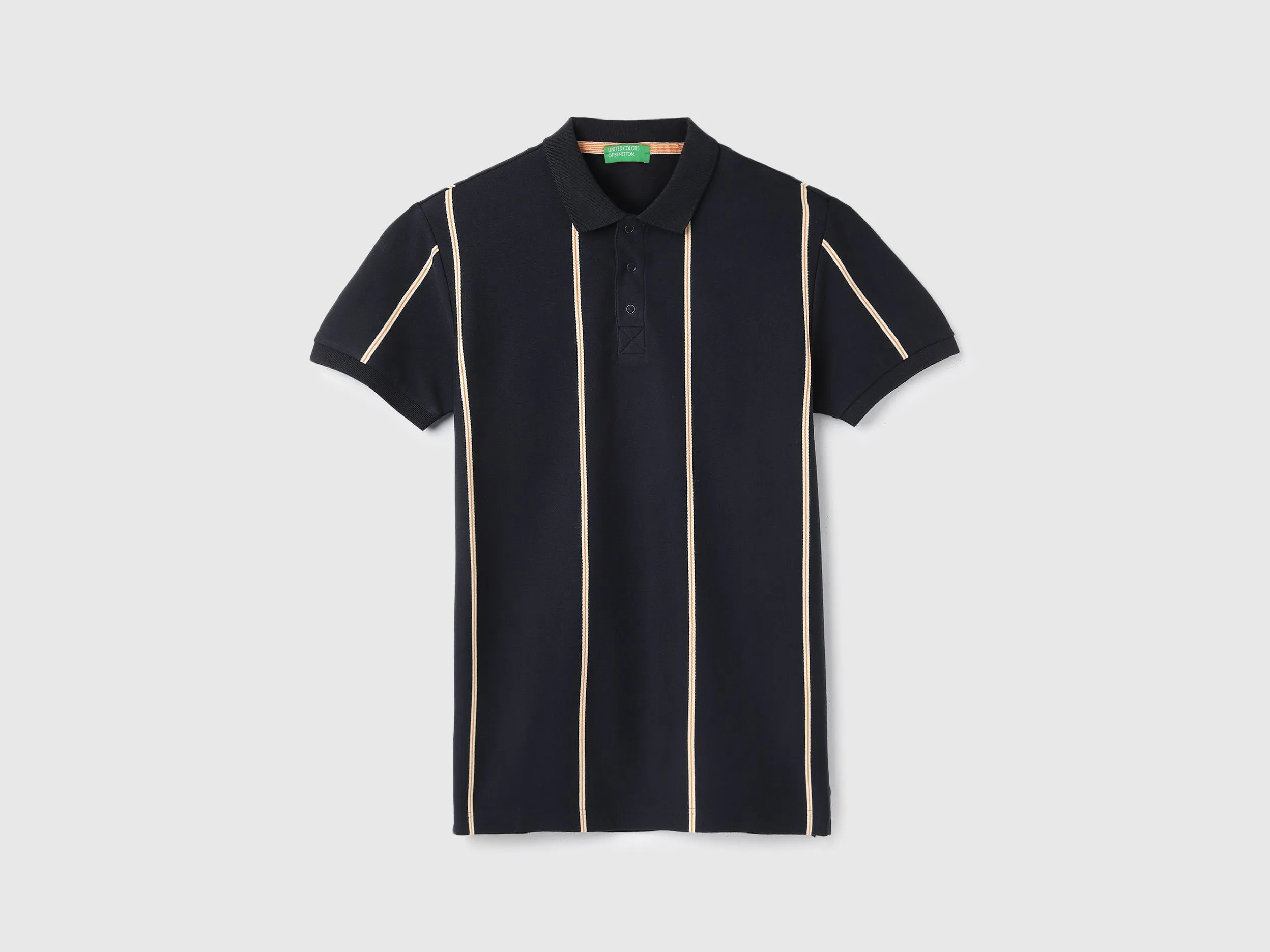 Regular Fit Polo Neck Striped T-shirts