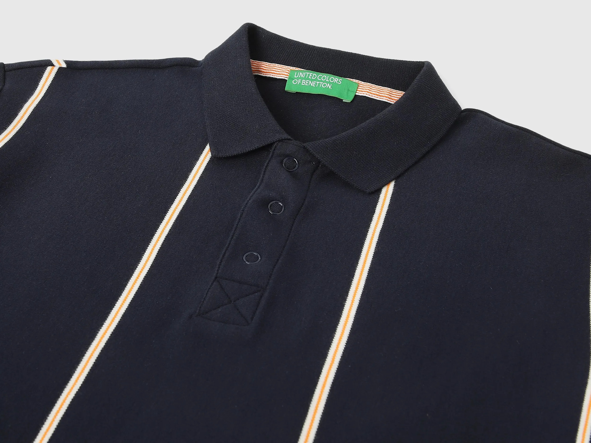 Regular Fit Polo Neck Striped T-shirts