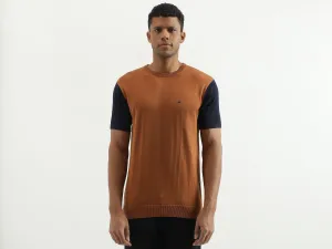 Regular Fit Round Neck Colourblocked Sweater