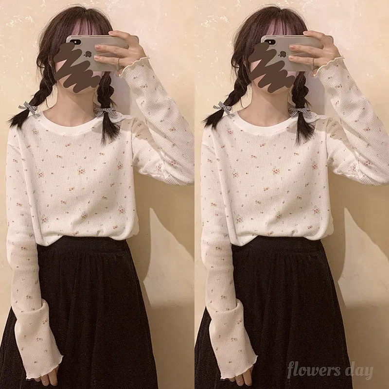 Retro Florals Casual Slim Sweater