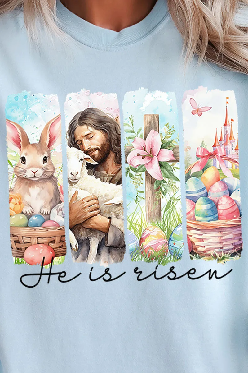 Retro He Is Risen Comfort Colors Adult Ring-Spun Cotton Tee