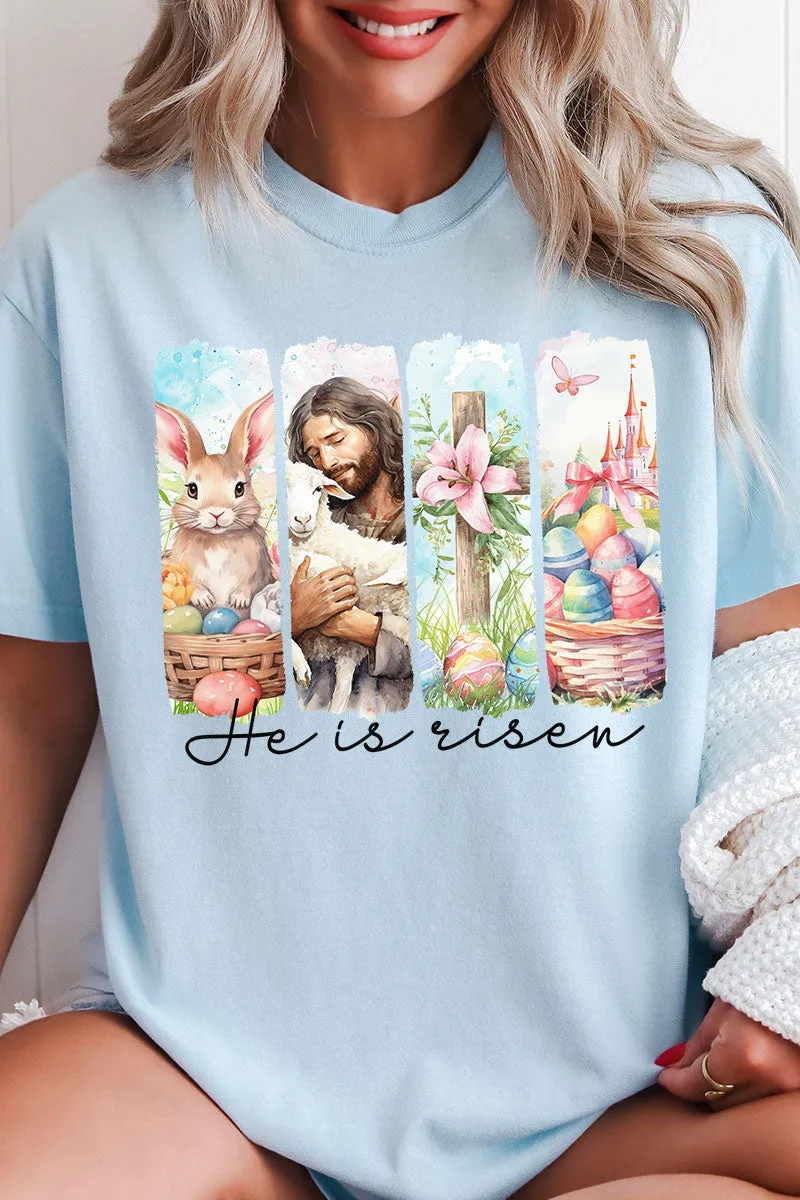 Retro He Is Risen Comfort Colors Adult Ring-Spun Cotton Tee