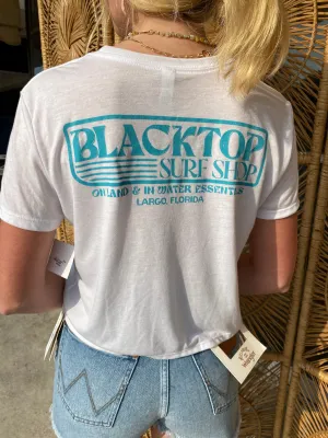Retro Logo Crop Tee in White