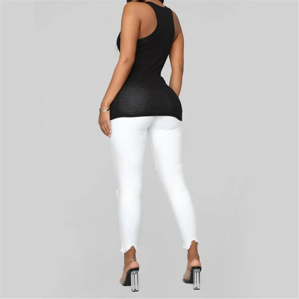 Ripped Jeans For women Slim denim Jeans Casual Skinny pencil pants