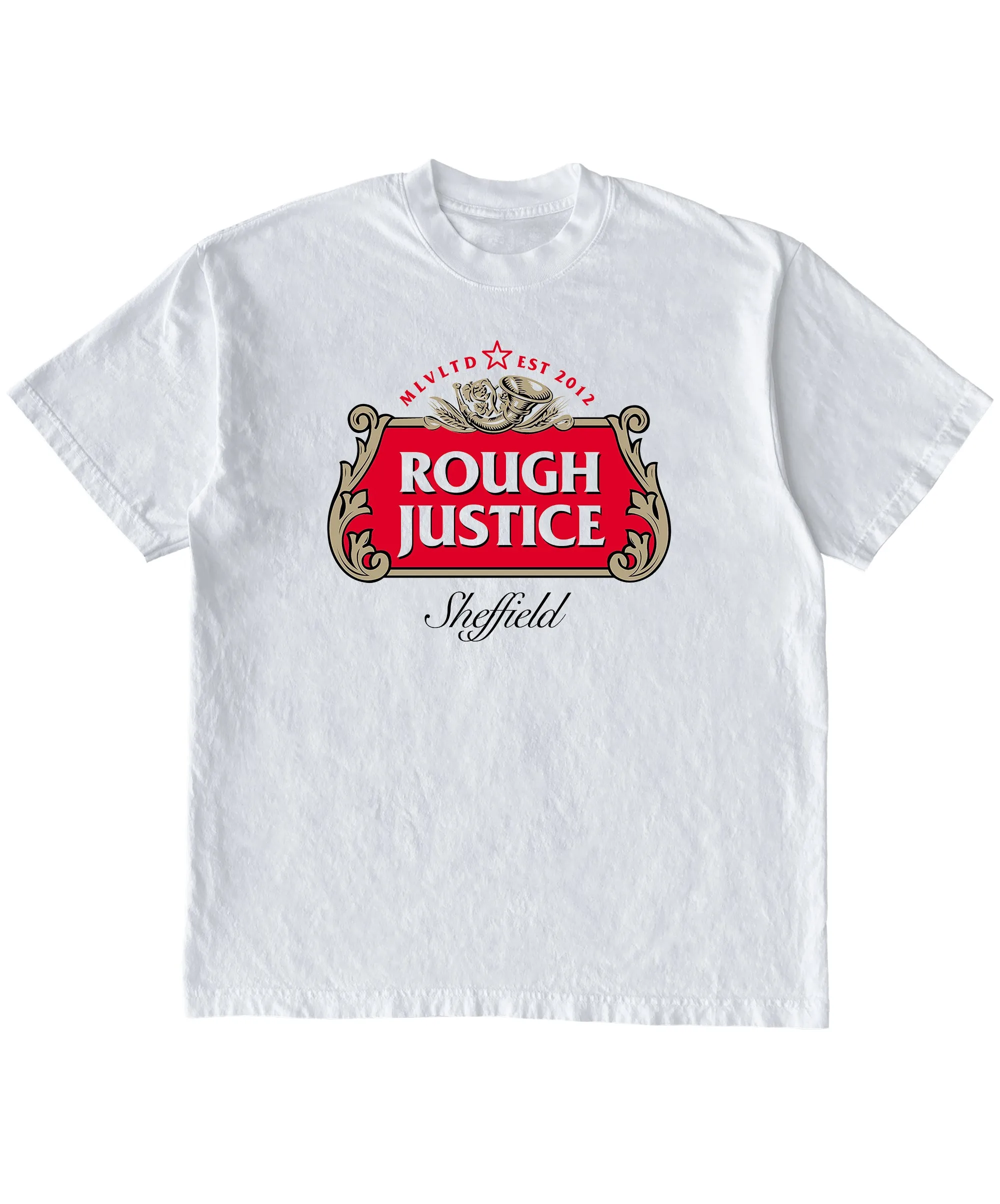 Rough Justice - White Beer Garden T-Shirt