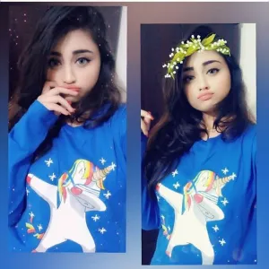 Royal Blue Unicorn Dap Cotton Printed T-Shirt For Women