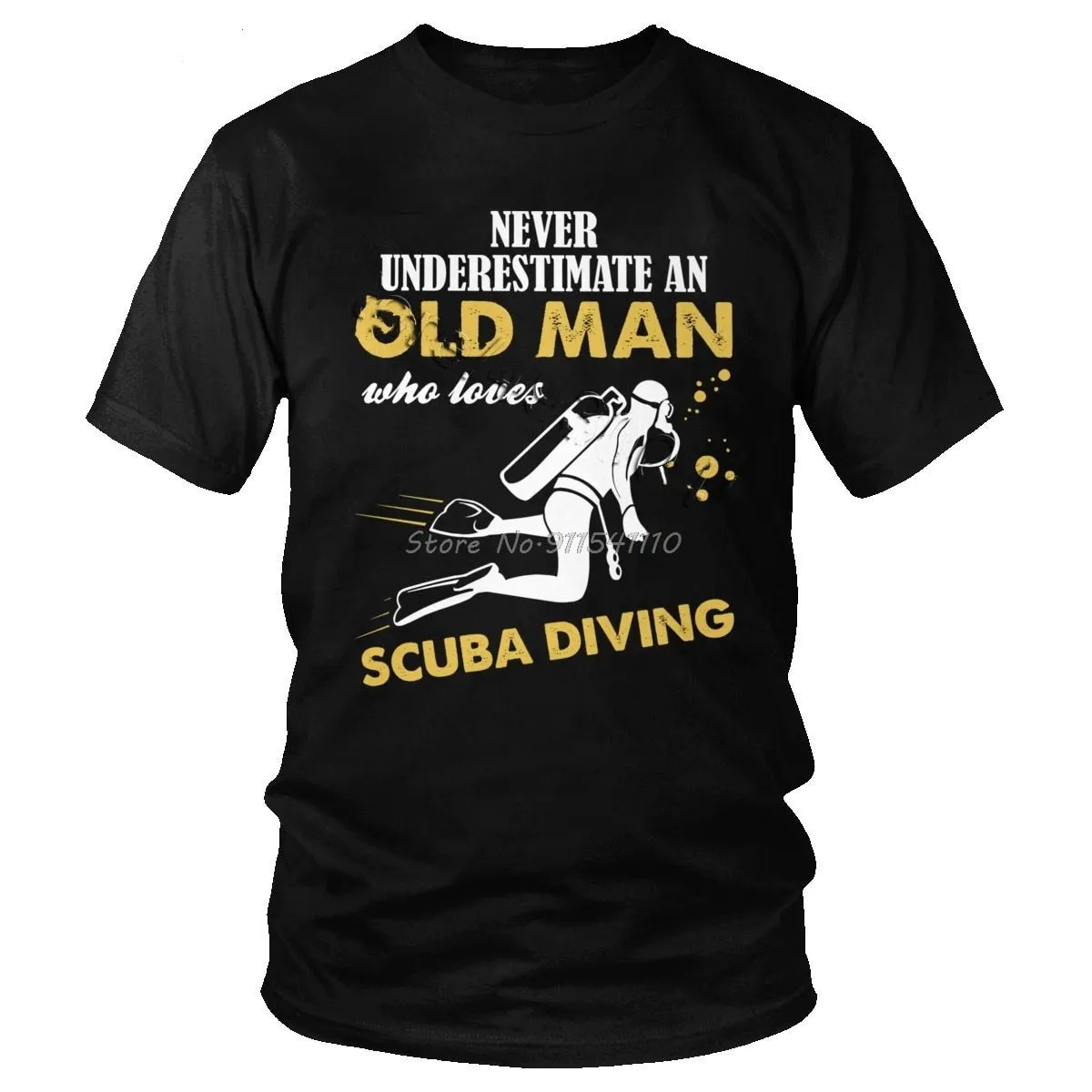 Scuba diving T-Shirt for Men | Never Underestimate An Old Man