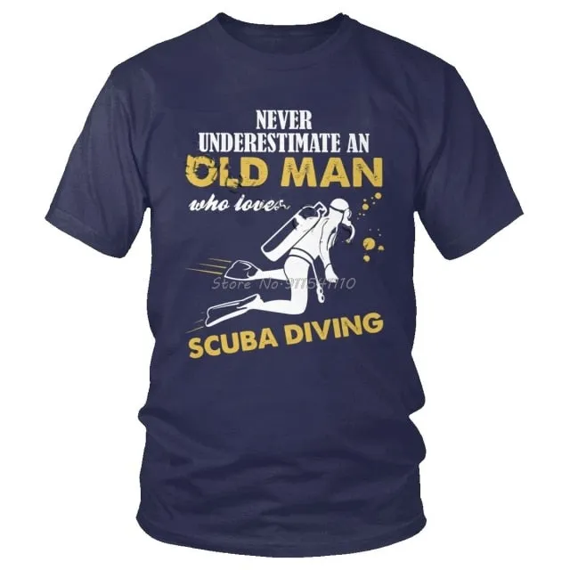 Scuba diving T-Shirt for Men | Never Underestimate An Old Man