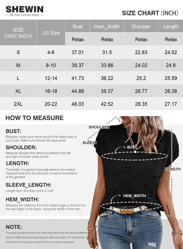 SHEWIN Summer Tops for Women 2024 Sweater Vest Solid Crewneck Basic Loose Fit Summer Sweaters for Women Dusty Pink