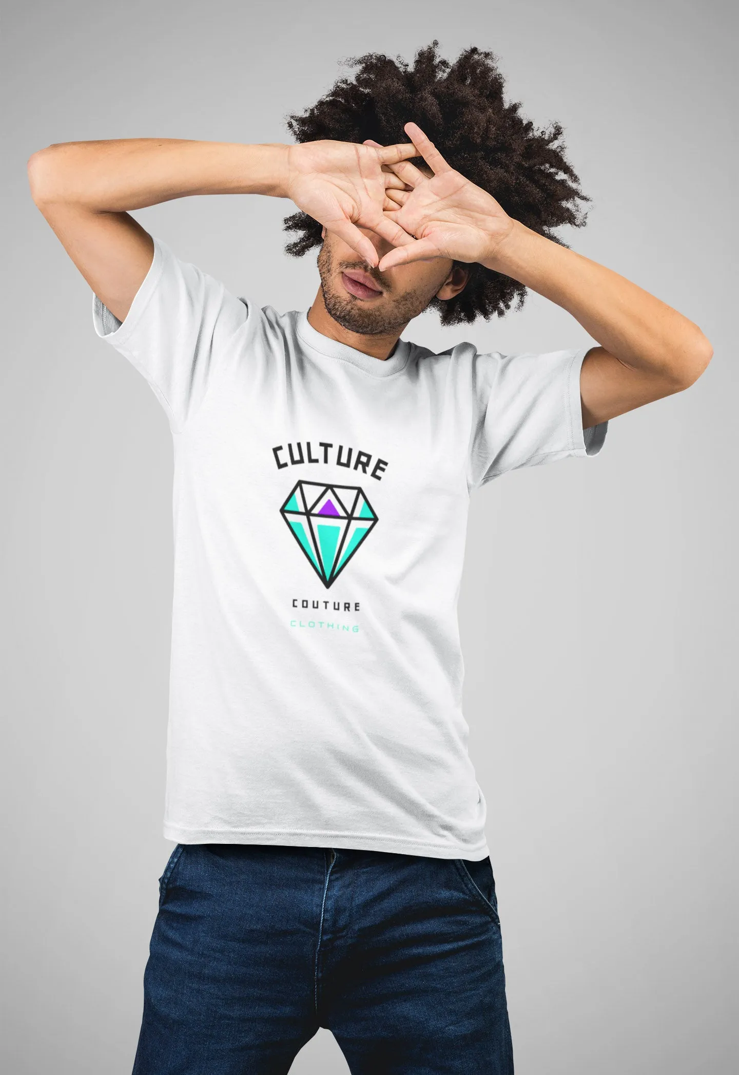 Shine Bright T-Shirt/White/Aqua