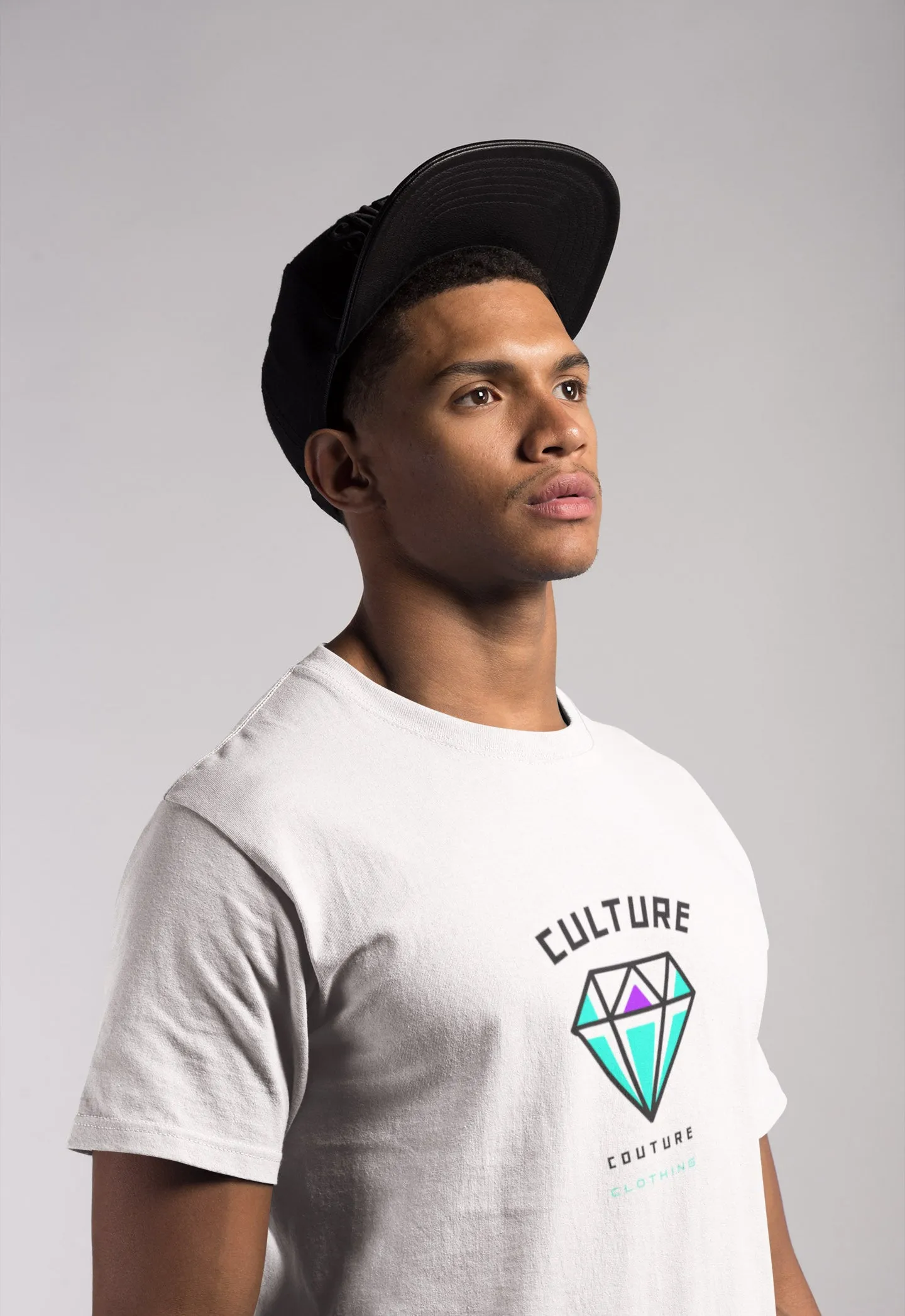Shine Bright T-Shirt/White/Aqua