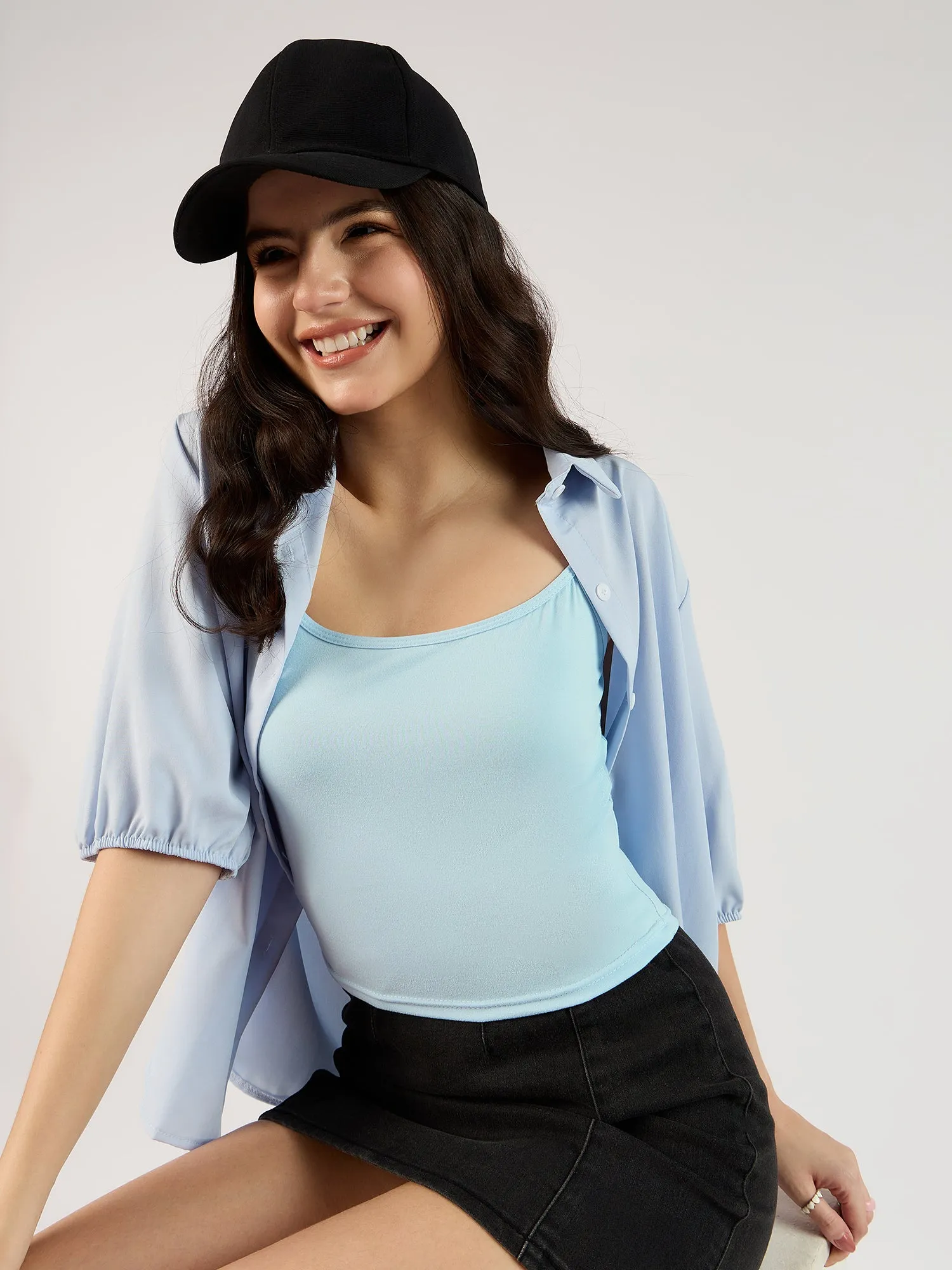 Solid Blue Basic Cami Top