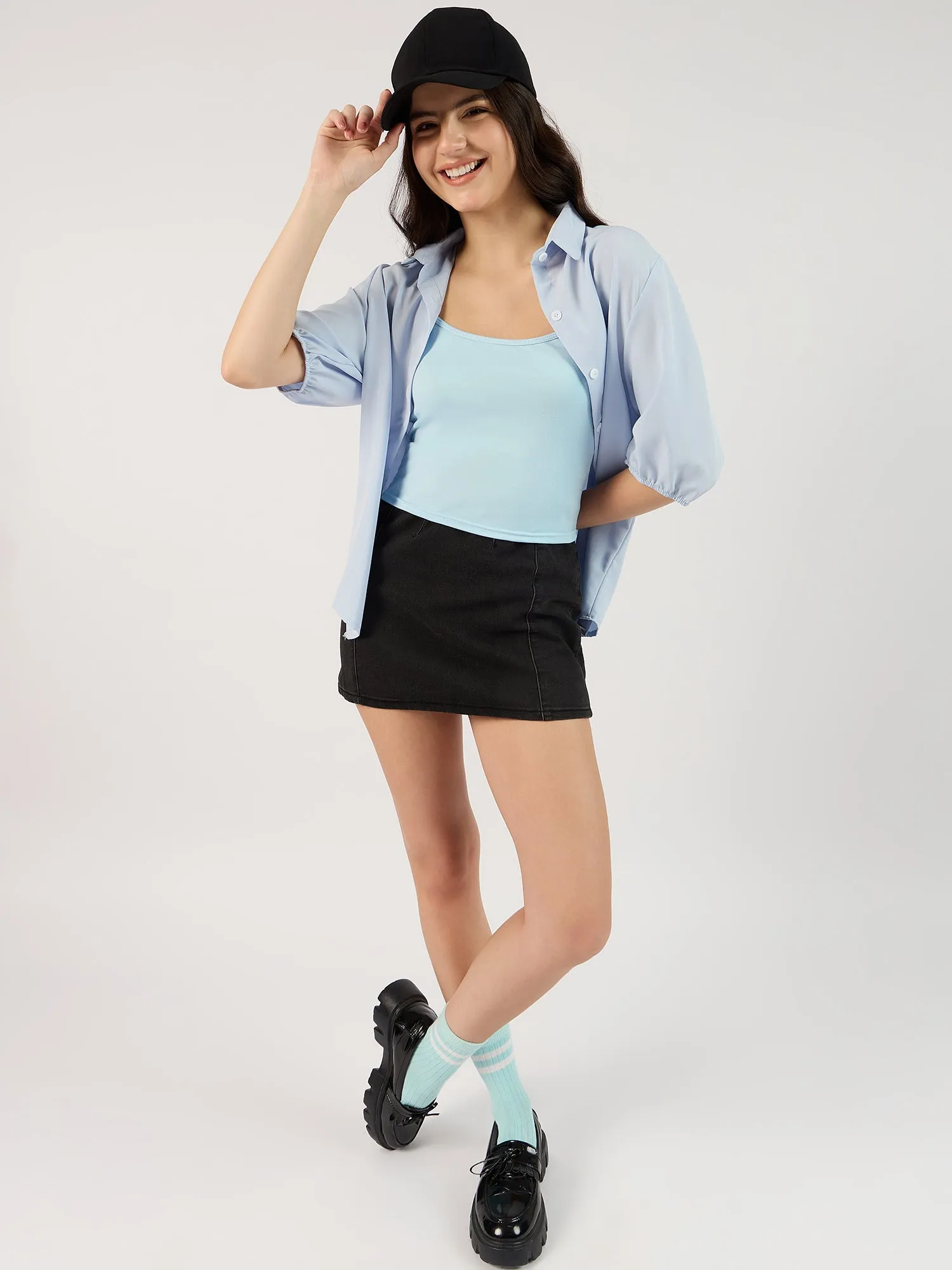 Solid Blue Basic Cami Top