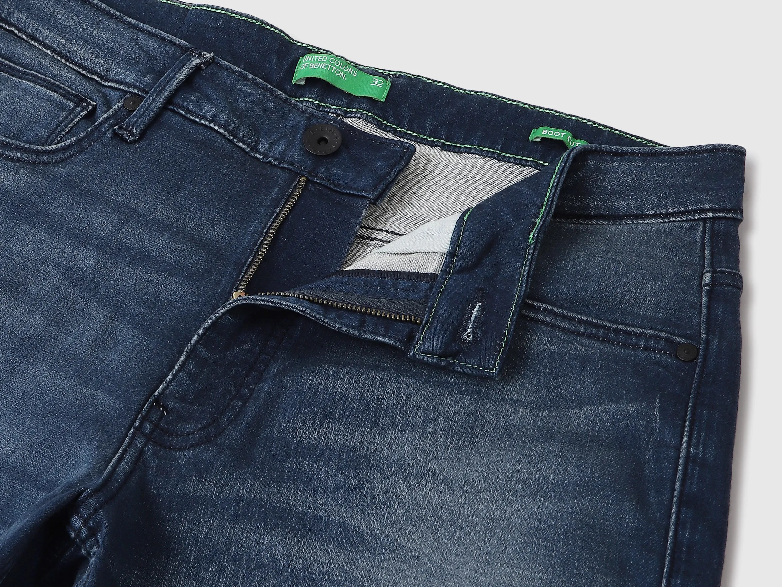 Solid Boot-Leg Fit Jeans