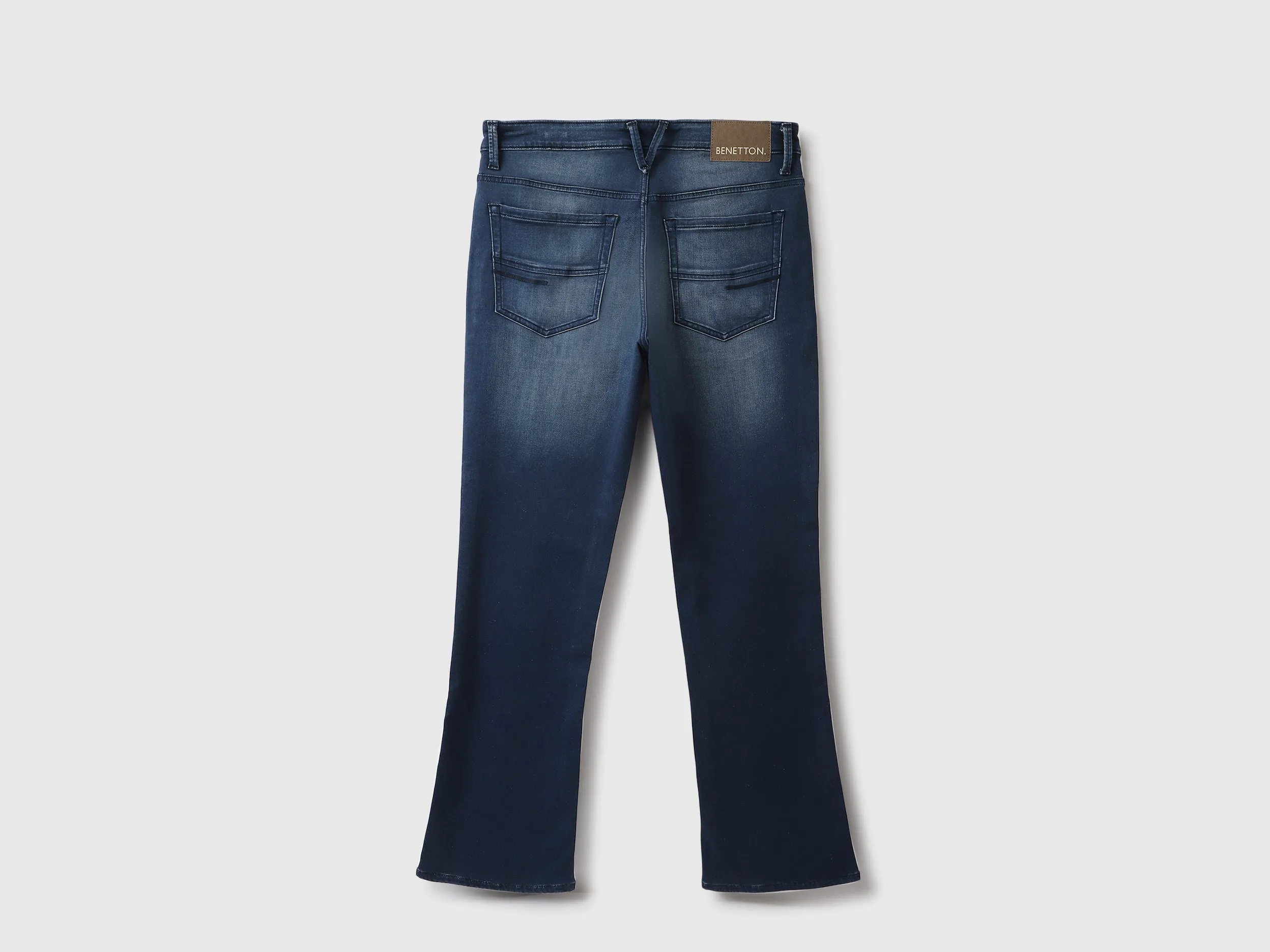 Solid Boot-Leg Fit Jeans