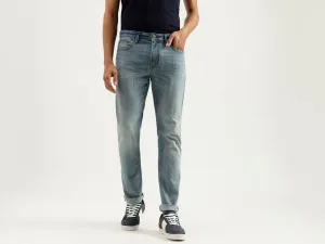 Solid Mid Rise Slim Straight Jeans