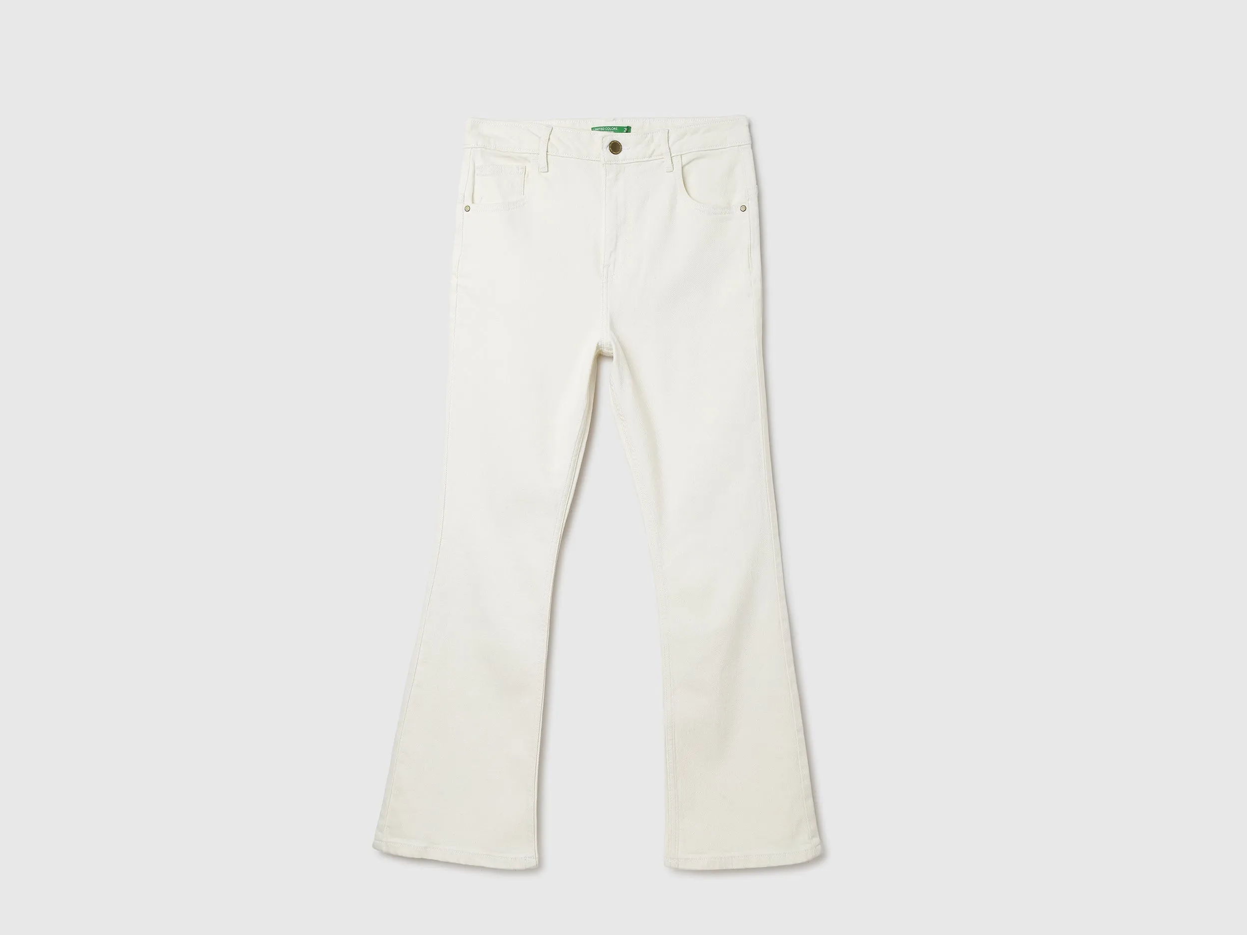 Solid Mid Waist Bootleg Jeans