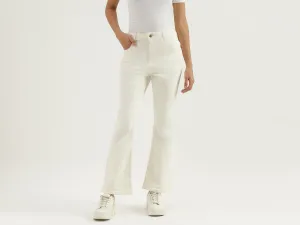 Solid Mid Waist Bootleg Jeans