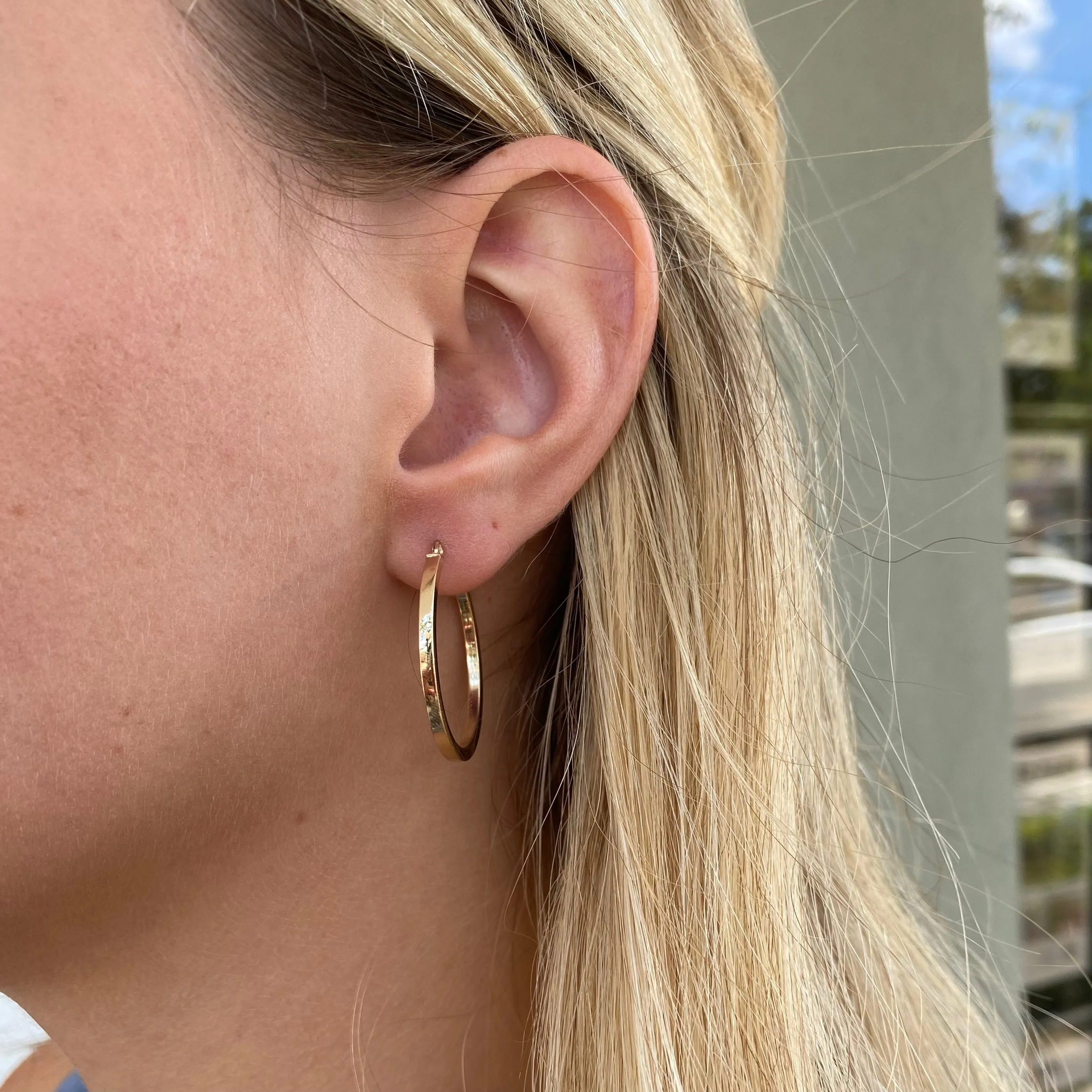 Square Edge Hoops/ 30mm