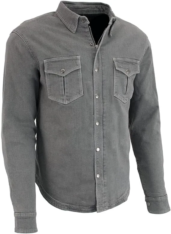 StahlHaut Herren Ledermänner Denim Hemd