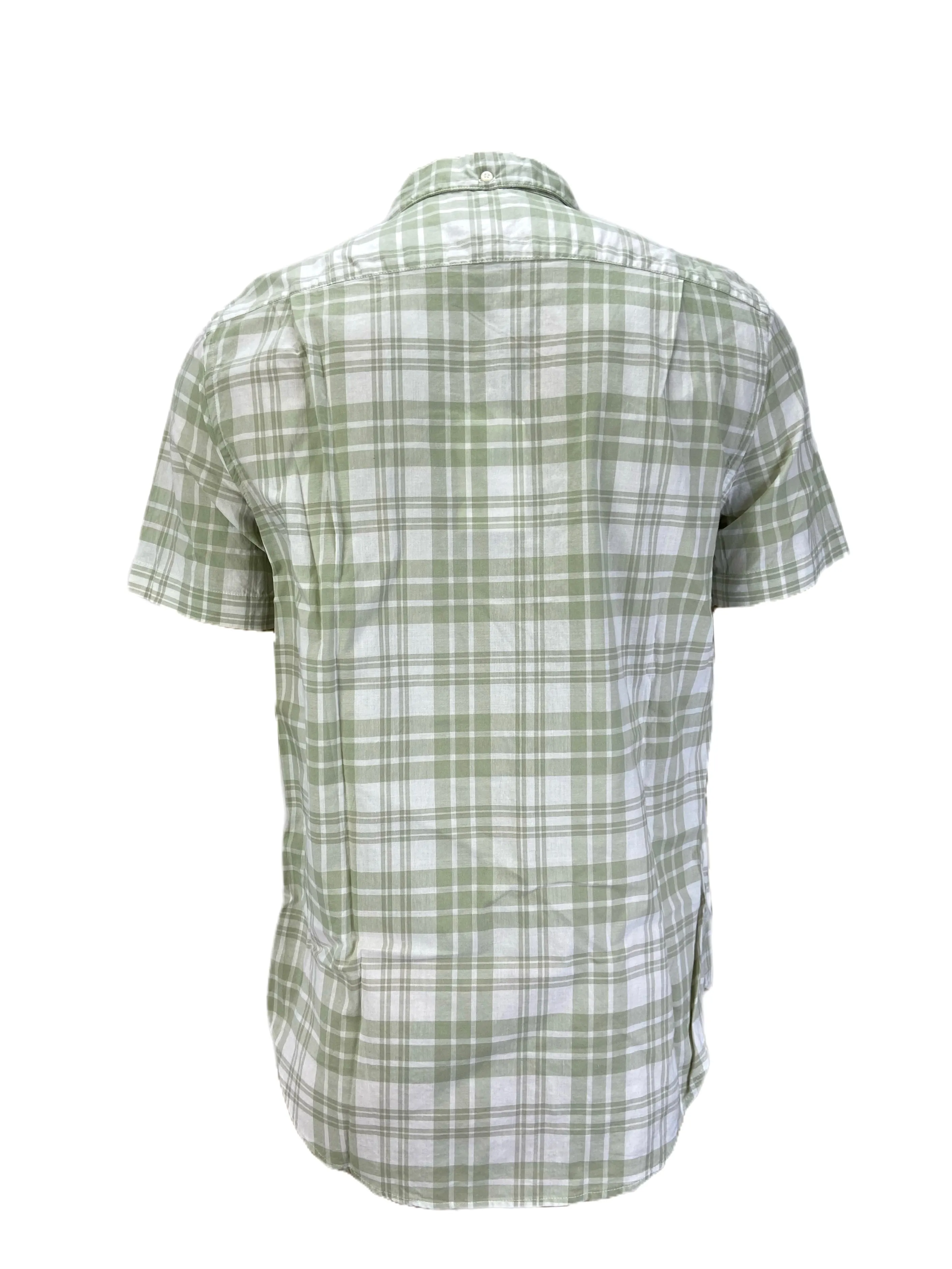 STEVEN ALAN Men's Green Single Needle Plaid Casual Shirt NWT