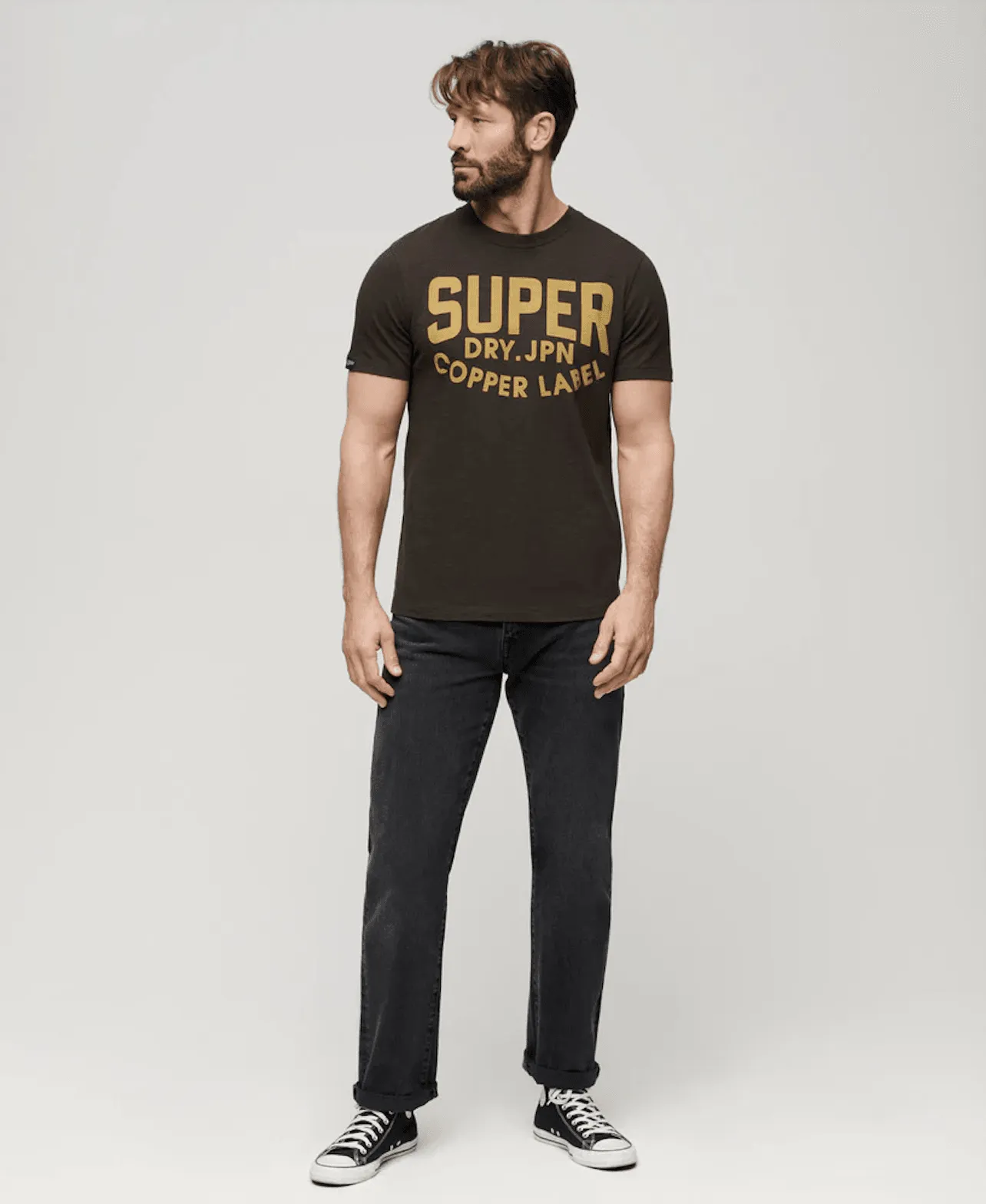 SUPERDRY Copper Label Workwear Tee - Vintage Black Slub