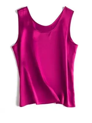 SuyaDream 100% Mulberry Silk Women's Tank Top - Solid Office Lady Style for Spring/Summer