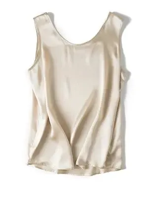SuyaDream 100% Mulberry Silk Women's Tank Top - Solid Office Lady Style for Spring/Summer