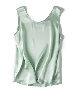 SuyaDream 100% Mulberry Silk Women's Tank Top - Solid Office Lady Style for Spring/Summer