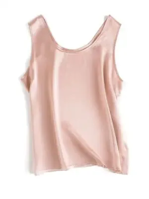 SuyaDream 100% Mulberry Silk Women's Tank Top - Solid Office Lady Style for Spring/Summer