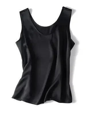 SuyaDream 100% Mulberry Silk Women's Tank Top - Solid Office Lady Style for Spring/Summer