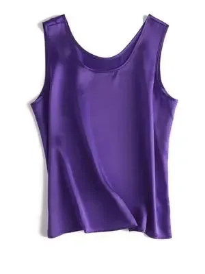 SuyaDream 100% Mulberry Silk Women's Tank Top - Solid Office Lady Style for Spring/Summer