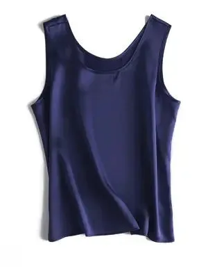 SuyaDream 100% Mulberry Silk Women's Tank Top - Solid Office Lady Style for Spring/Summer