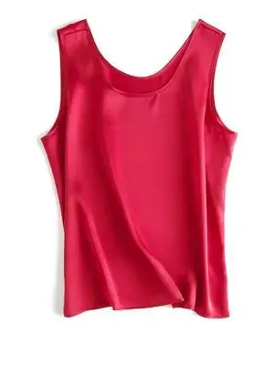SuyaDream 100% Mulberry Silk Women's Tank Top - Solid Office Lady Style for Spring/Summer