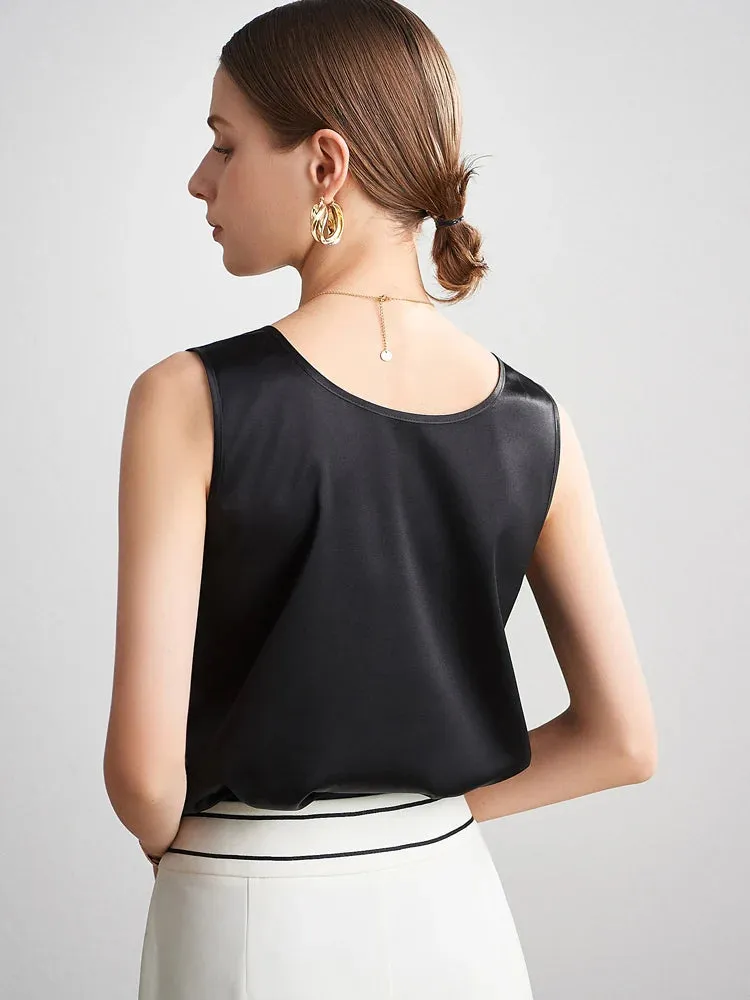 SuyaDream 100% Mulberry Silk Women's Tank Top - Solid Office Lady Style for Spring/Summer