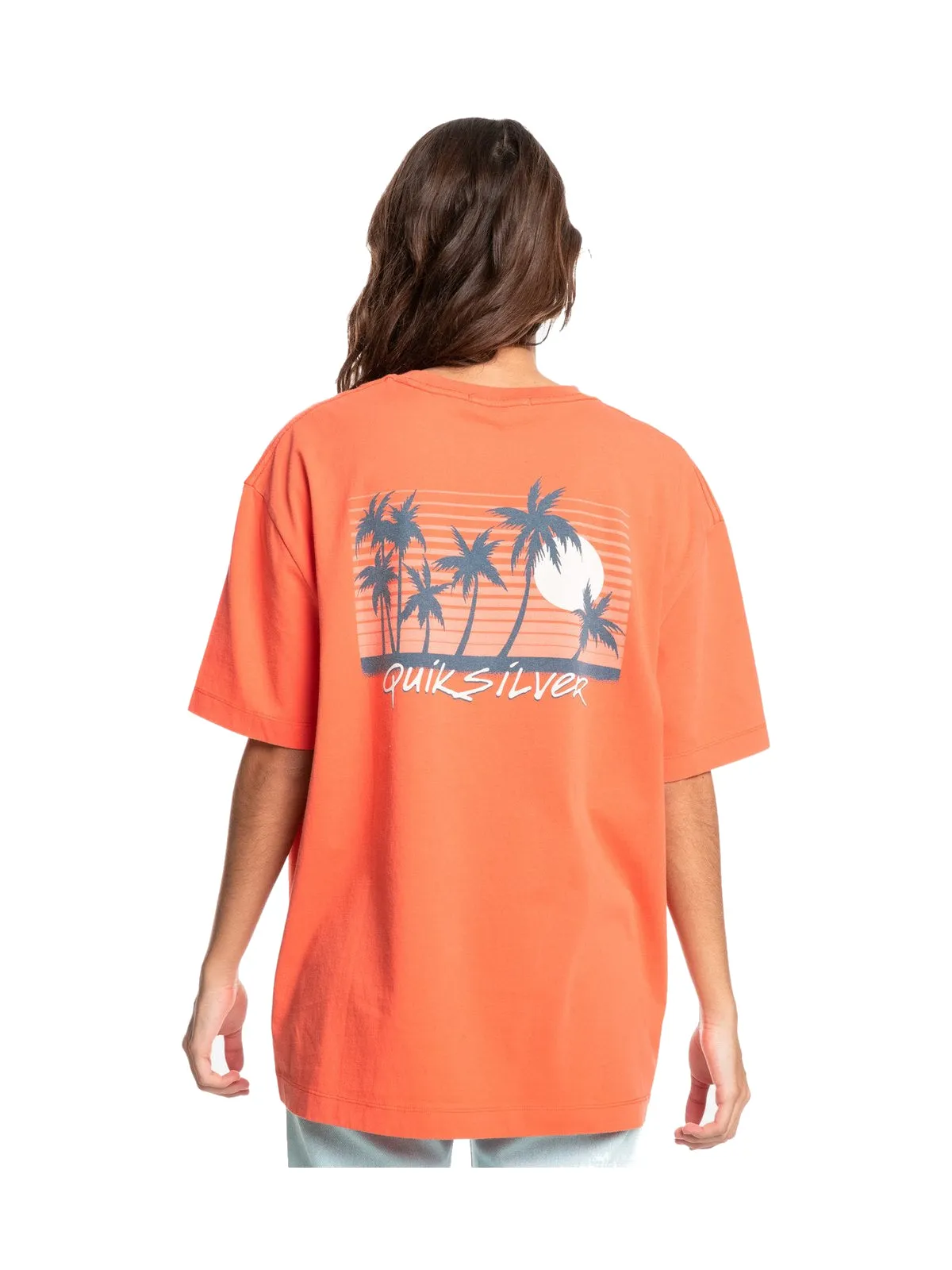 T-Shirt damski QUIKSILVER Boyfriend classic W Tees - pomarańczowy
