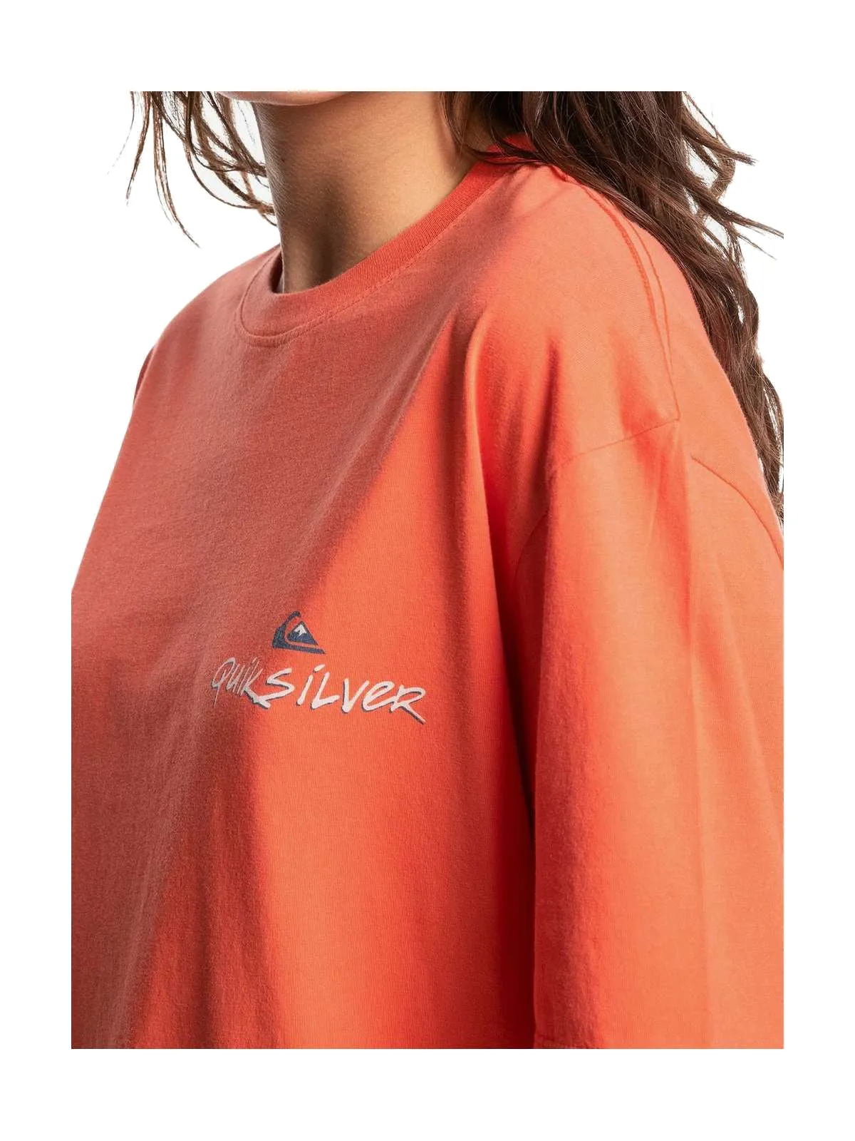 T-Shirt damski QUIKSILVER Boyfriend classic W Tees - pomarańczowy