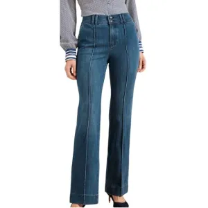 TALBOTS FLARE LEG PINTUCK JEANS  LAPIS WASH