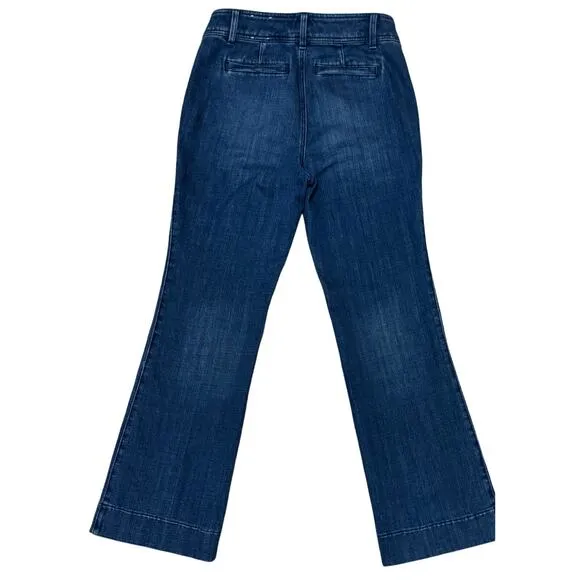 TALBOTS FLARE LEG PINTUCK JEANS  LAPIS WASH