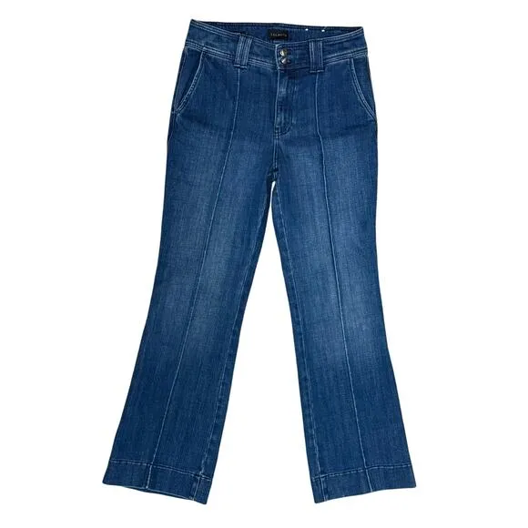 TALBOTS FLARE LEG PINTUCK JEANS  LAPIS WASH