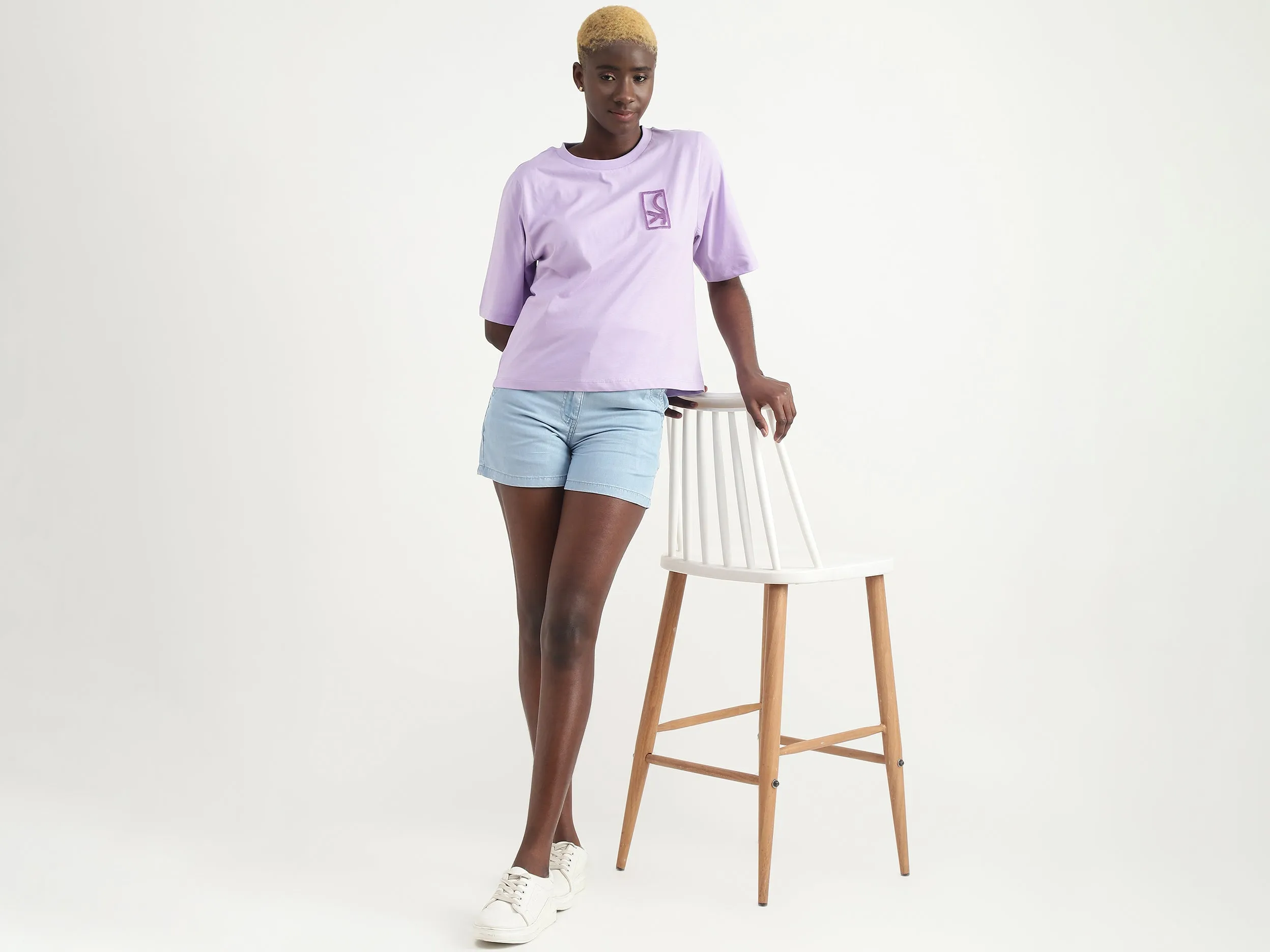 Tencel Solid Regular Length Women Shorts