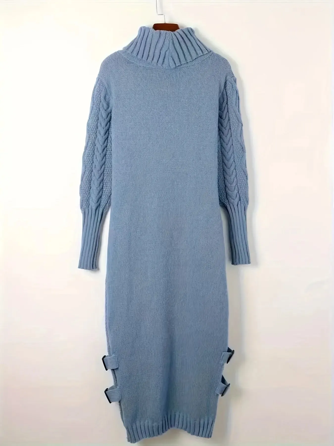 Thick Knit Sweater Dress with Pockets