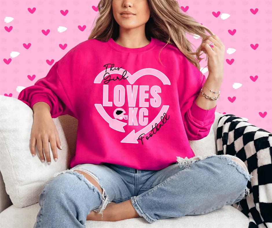 This CUSTOM NAME Loves KC Football Multiple Pink Styles (FINAL SALE)