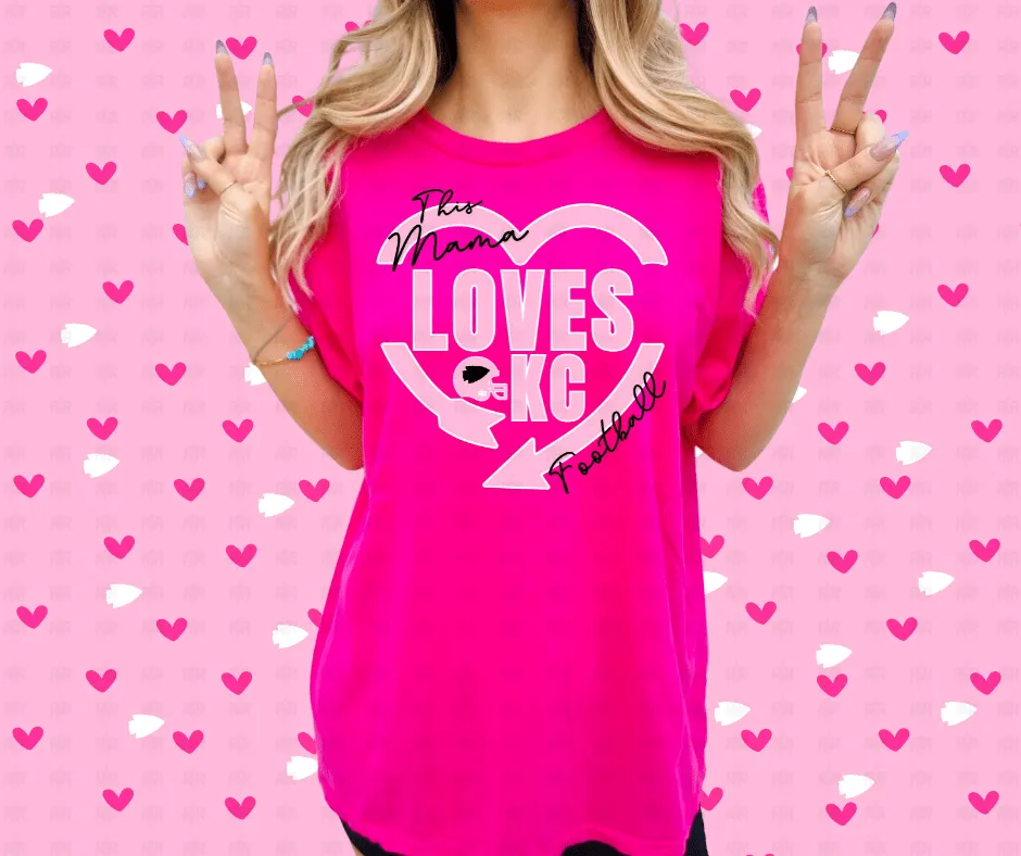 This CUSTOM NAME Loves KC Football Multiple Pink Styles (FINAL SALE)