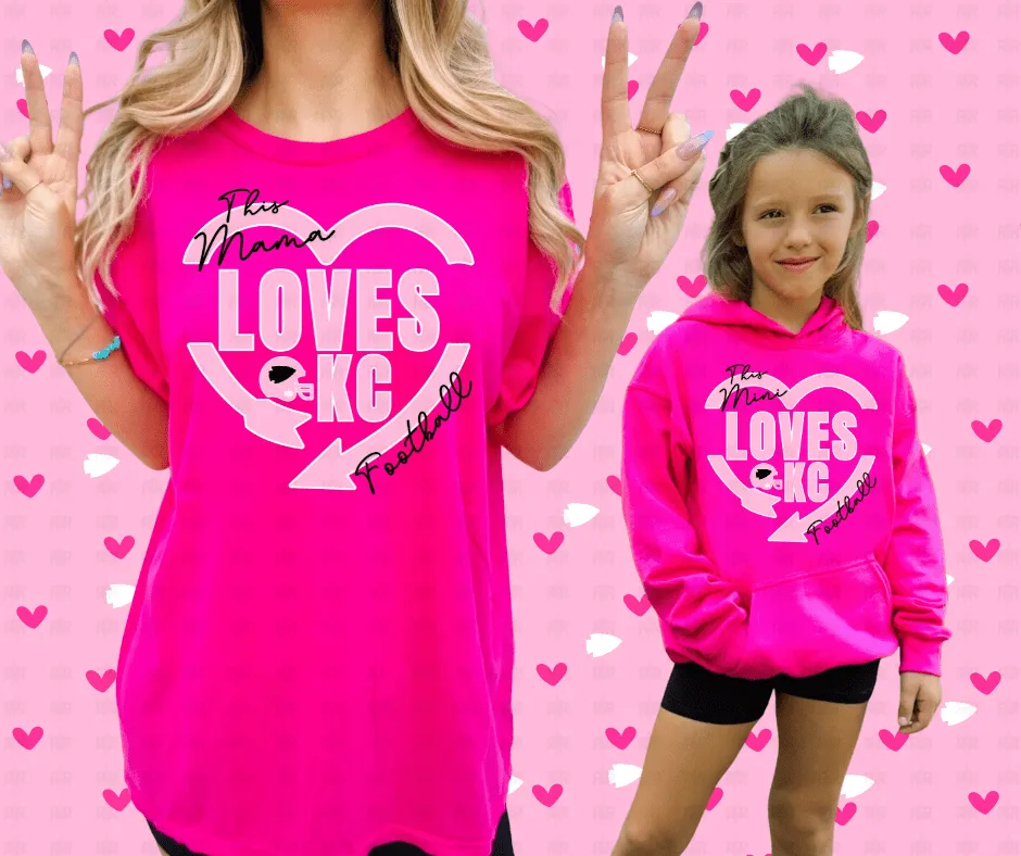 This CUSTOM NAME Loves KC Football Multiple Pink Styles (FINAL SALE)