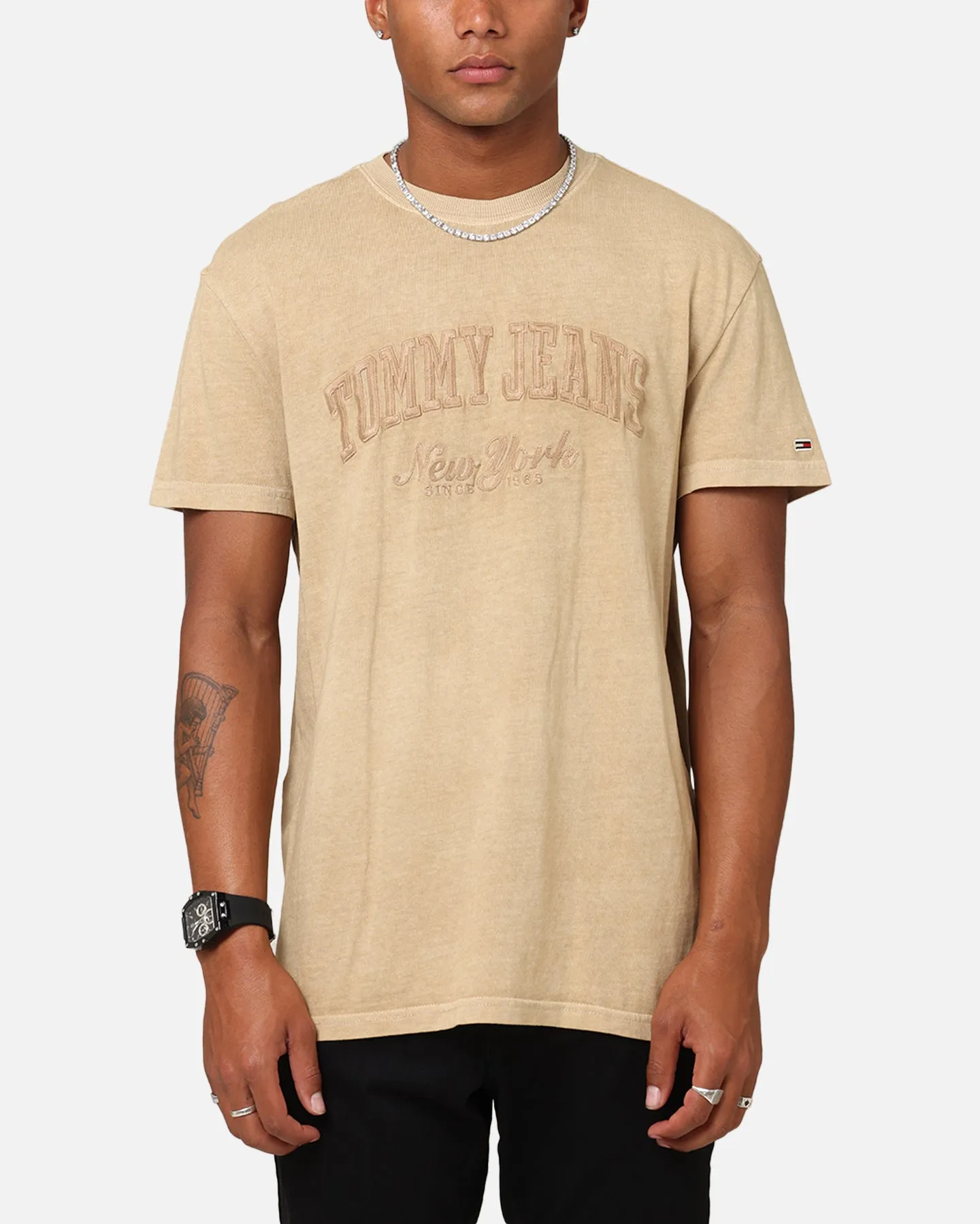 Tommy Jeans Regular Vintage Varsity T-Shirt Tan