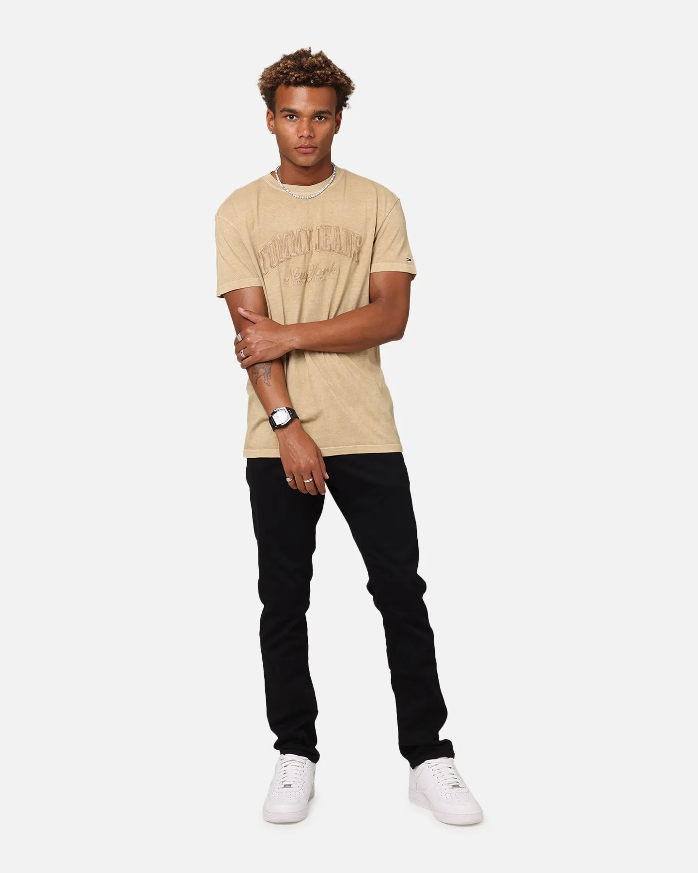 Tommy Jeans Regular Vintage Varsity T-Shirt Tan
