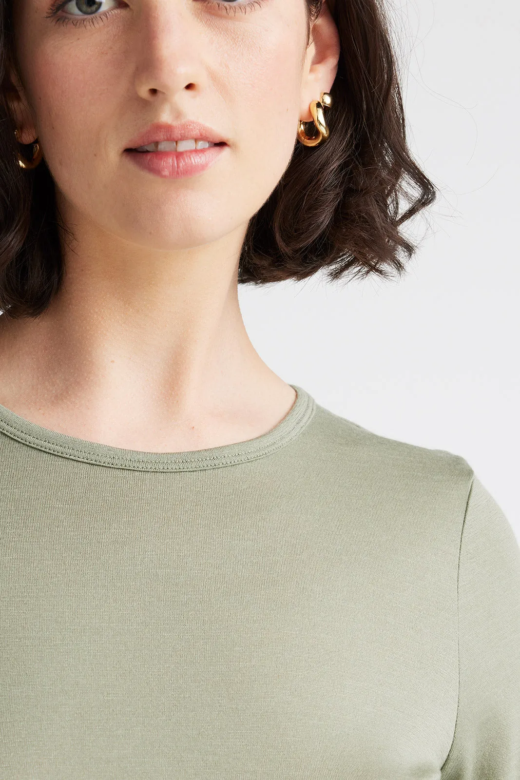 Toorallie. II Crew Merino Tee - sage green