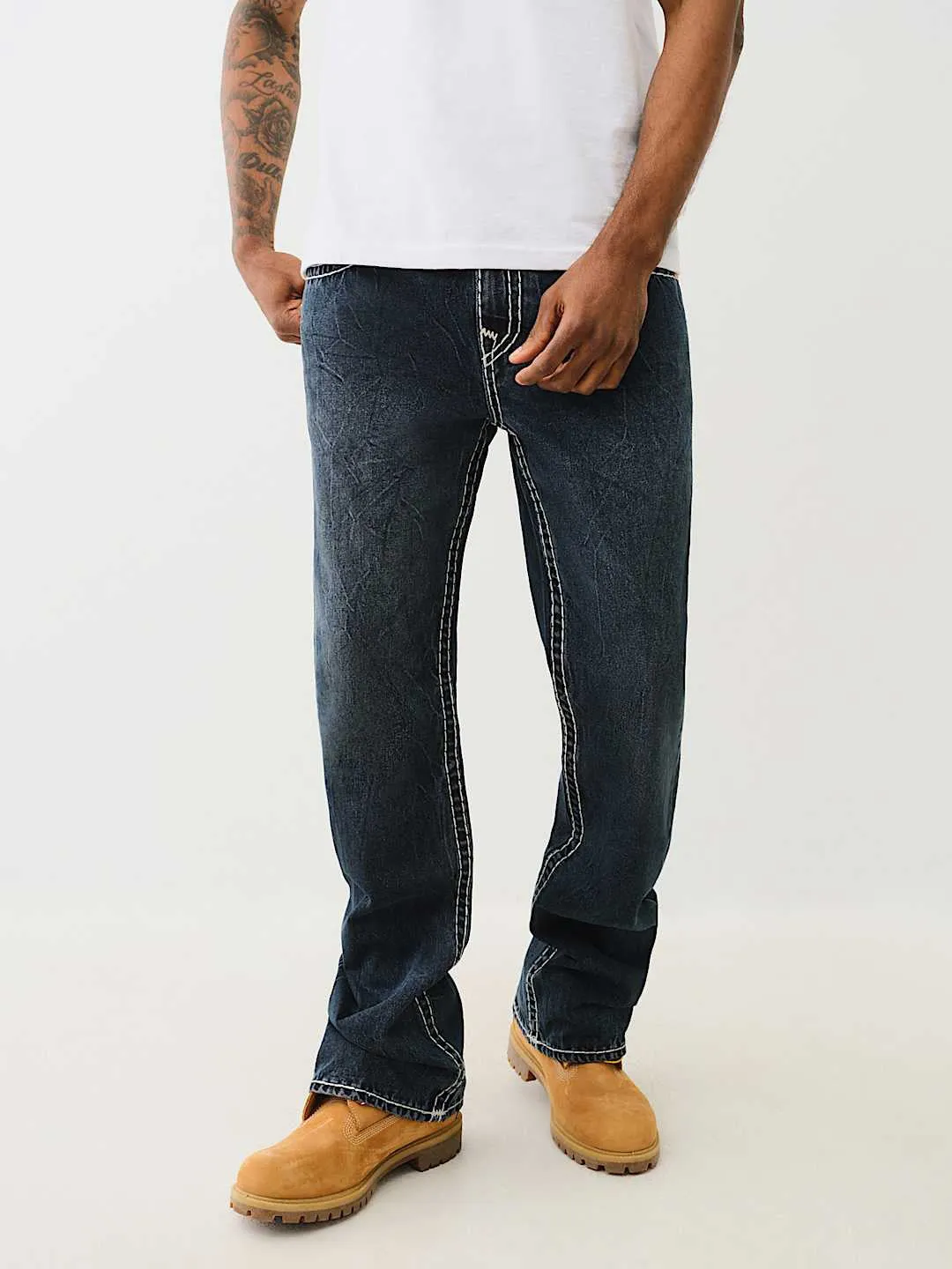 True Religion Super T Billy Bootcut Blue Mid Rise Washed Jeans