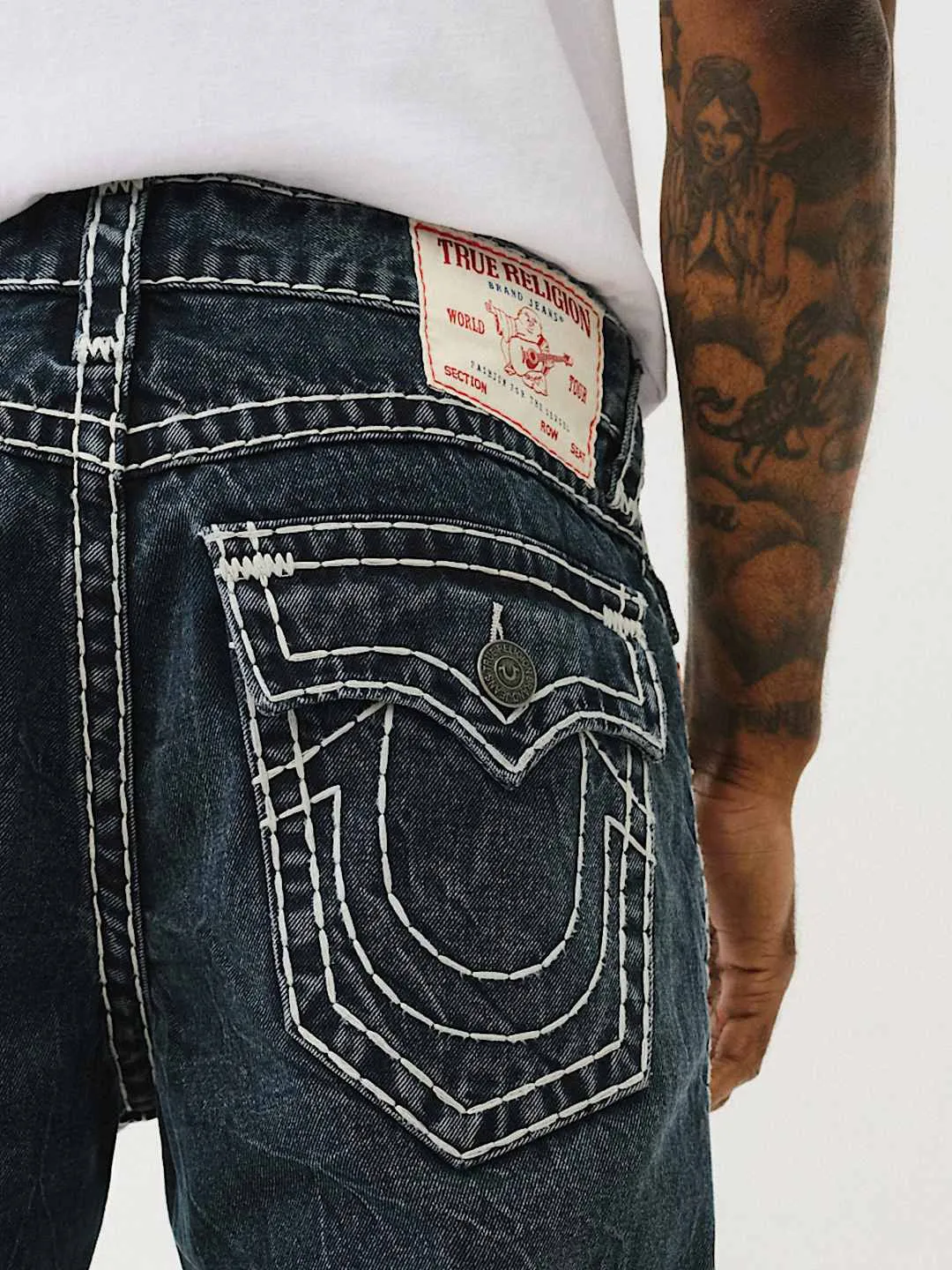 True Religion Super T Billy Bootcut Blue Mid Rise Washed Jeans